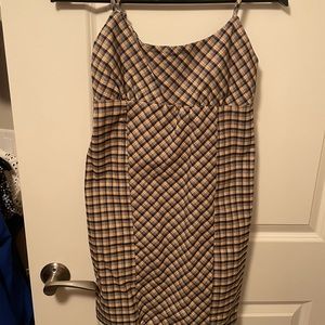 Bodycon Plaid Mini Dress